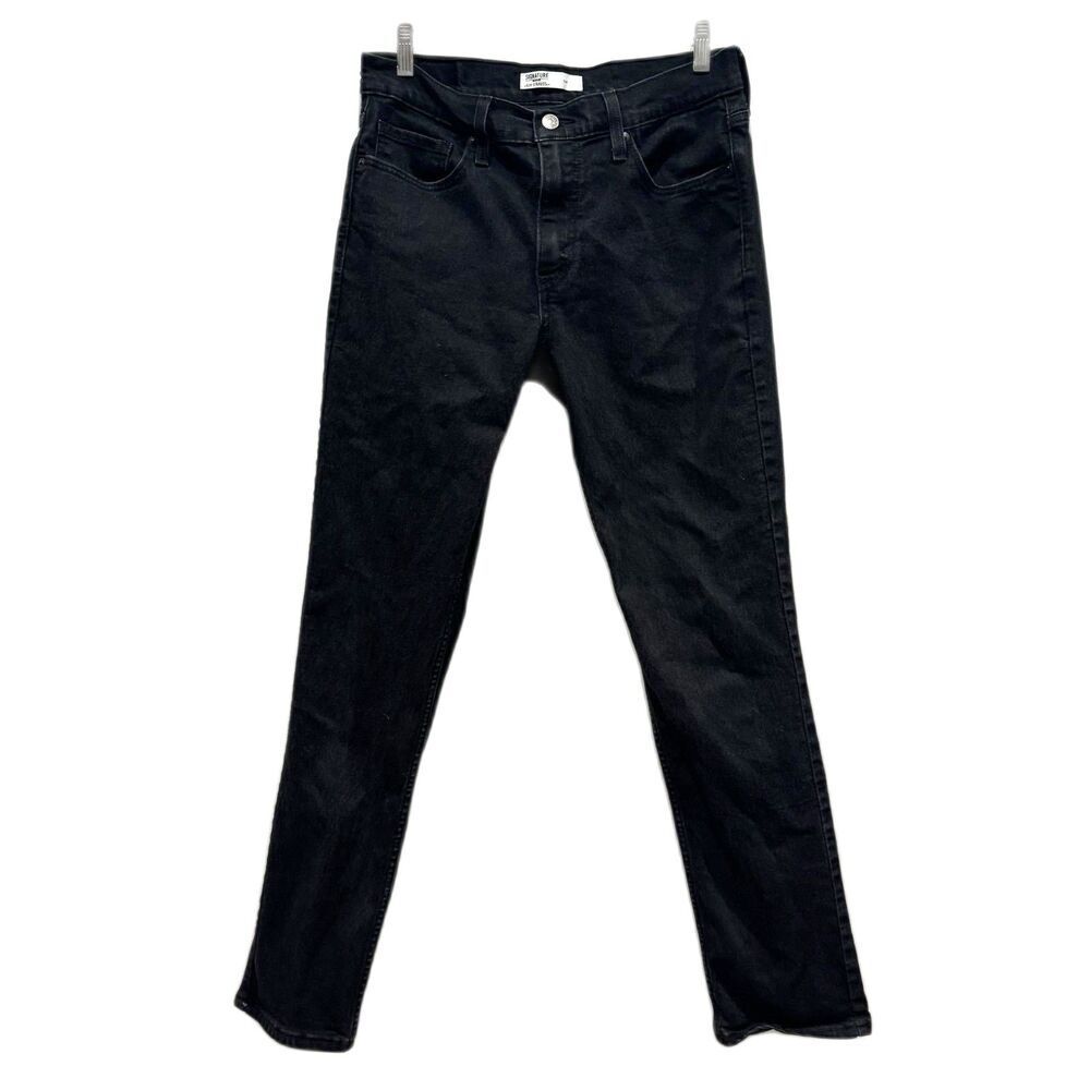 Levi's Signature Jeans Mens sz 32 x 32 Slim Black Wash Stretch Denim Cotton